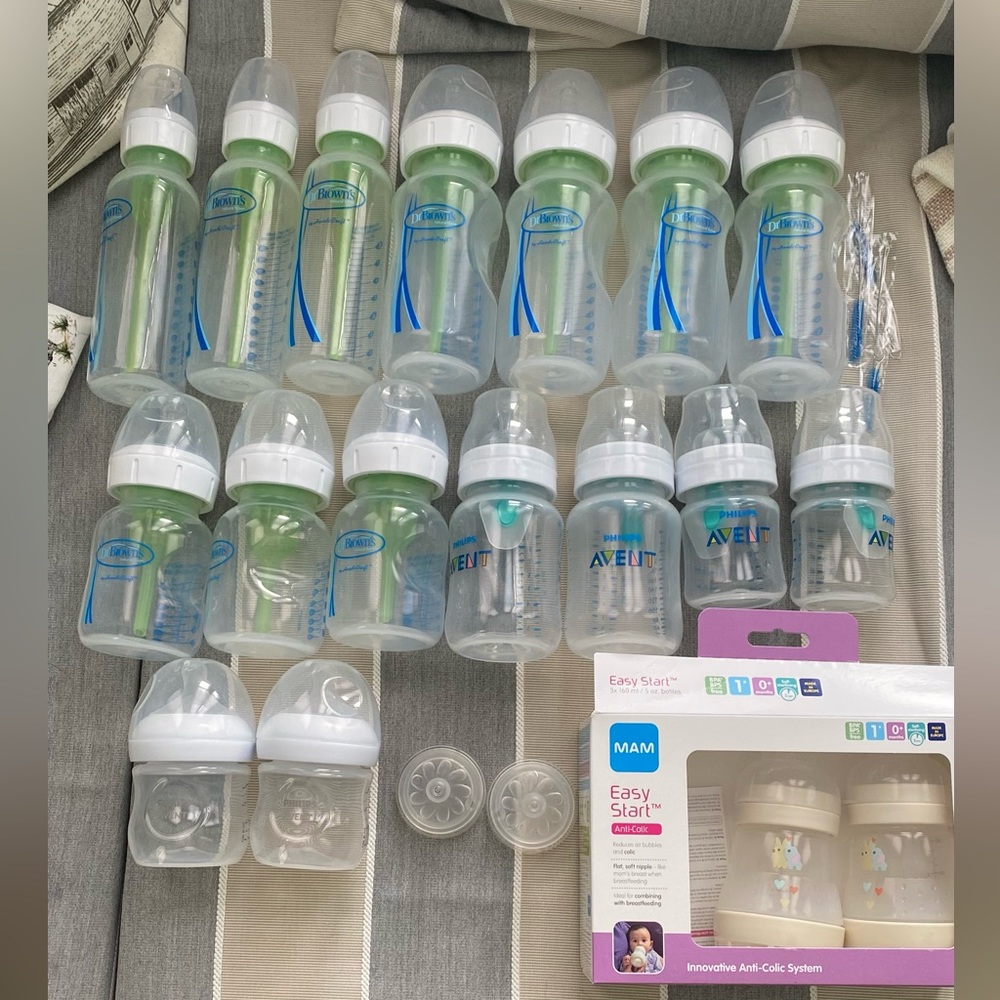 Baby Bottle Lot. Dr Browns, Avent, Mam bottles.